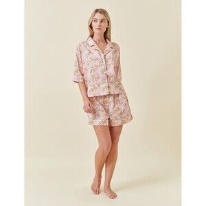 Anthropologie Pink Floral Pajama Set